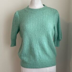 La Petite Maille FRNCH Paris Puff Sleeve Sweater S/M Baby Alpaca